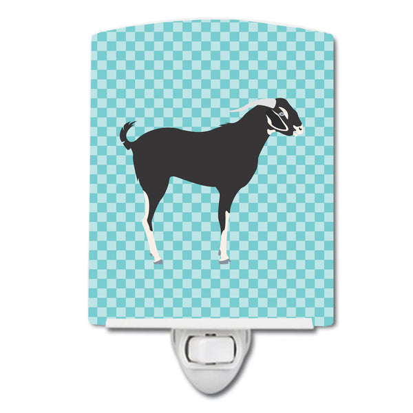 Black Bengal Goat Blue Check Ceramic Night Light BB8058CNL - the-store.com