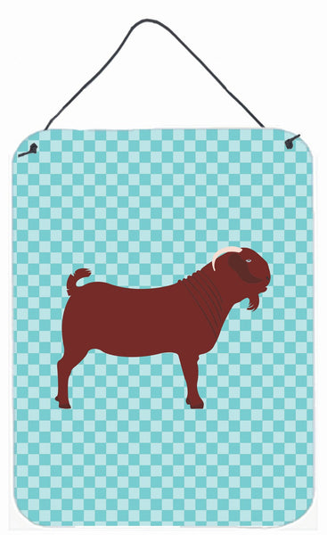 Kalahari Red Goat Blue Check Wall or Door Hanging Prints BB8065DS1216 by Caroline's Treasures