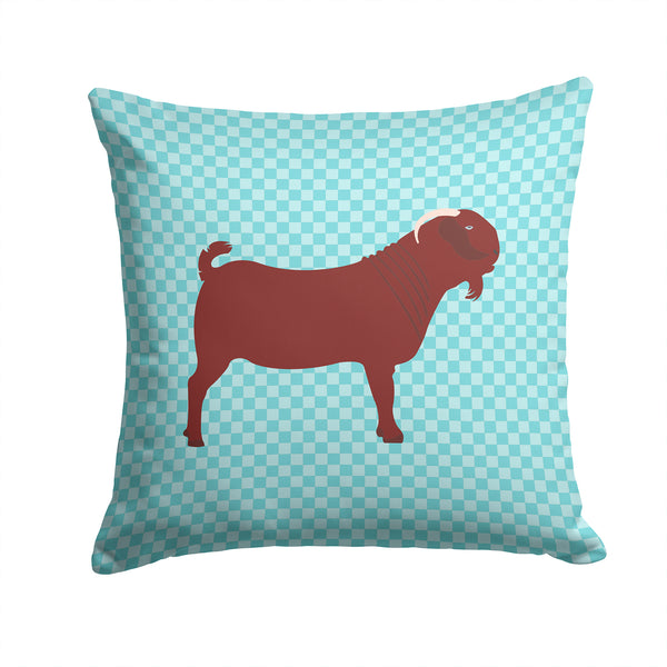 Kalahari Red Goat Blue Check Fabric Decorative Pillow BB8065PW1414 - the-store.com