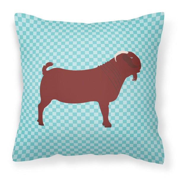 Kalahari Red Goat Blue Check Fabric Decorative Pillow BB8065PW1818 by Caroline's Treasures