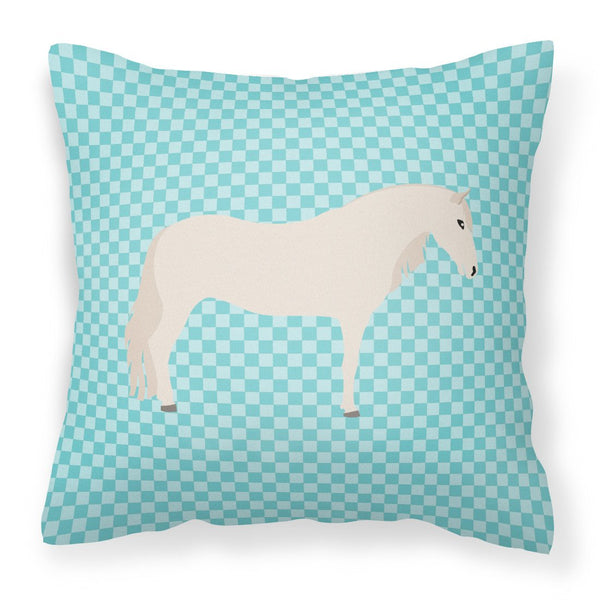 Paso Fino Horse Blue Check Fabric Decorative Pillow BB8079PW1818 by Caroline's Treasures