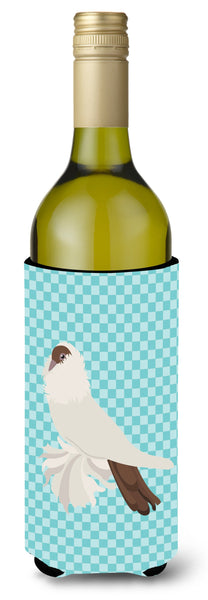 German Helmet Pigeon Blue Check Wine Bottle Beverge Insulator Hugger BB8118LITERK by Caroline's Treasures