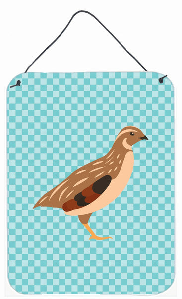 Golden Phoenix Quail Blue Check Wall or Door Hanging Prints BB8129DS1216 by Caroline's Treasures