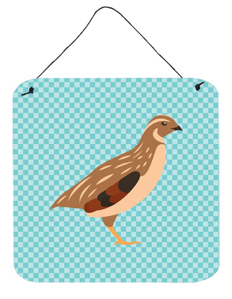 Golden Phoenix Quail Blue Check Wall or Door Hanging Prints BB8129DS66 by Caroline's Treasures