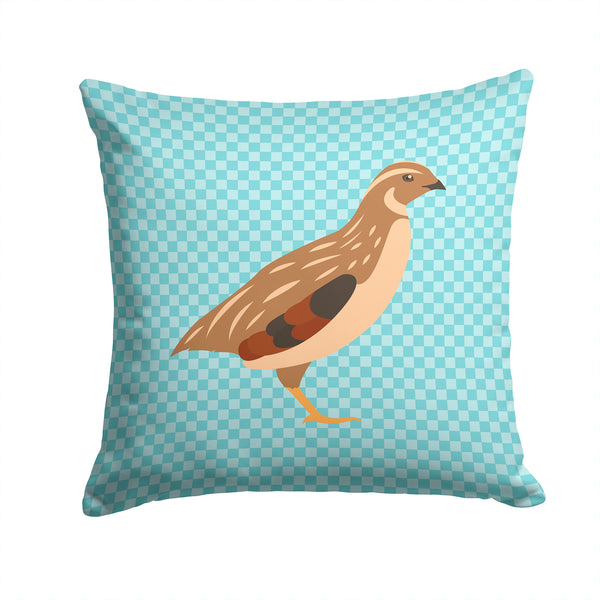 Golden Phoenix Quail Blue Check Fabric Decorative Pillow BB8129PW1414 - the-store.com