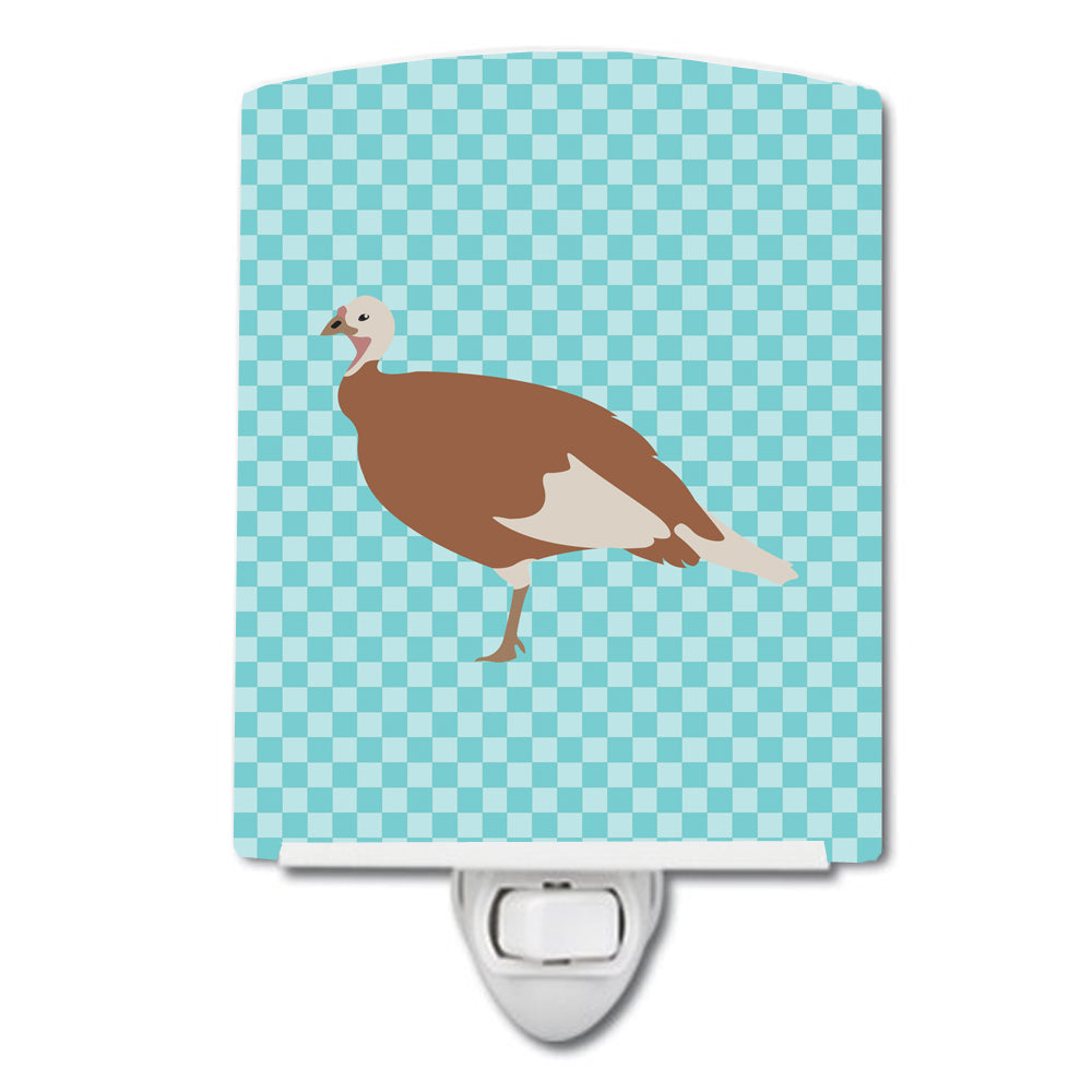 Jersey Buff Turkey Hen Blue Check Ceramic Night Light BB8158CNL