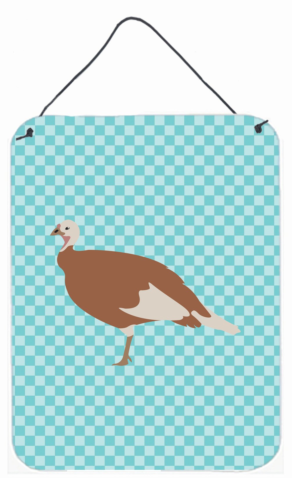 Jersey Buff Turkey Hen Blue Check Wall or Door Hanging Prints BB8158DS1216