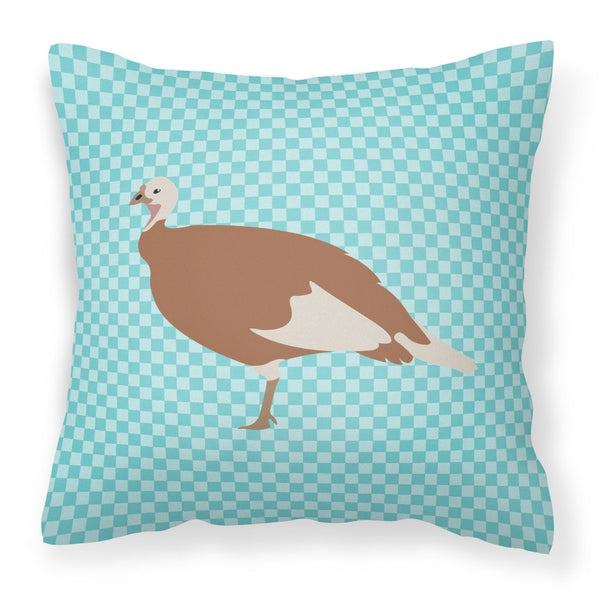 Jersey Buff Turkey Hen Blue Check Fabric Decorative Pillow BB8158PW1818 by Caroline's Treasures