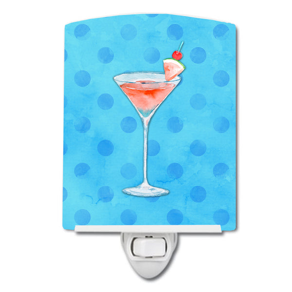 Summer Martini Blue Polkadot Ceramic Night Light BB8216CNL - the-store.com