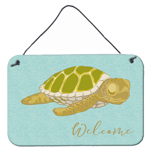 Sea Turtle Welcome Wall or Door Hanging Prints BB8562DS812 by Caroline's Treasures