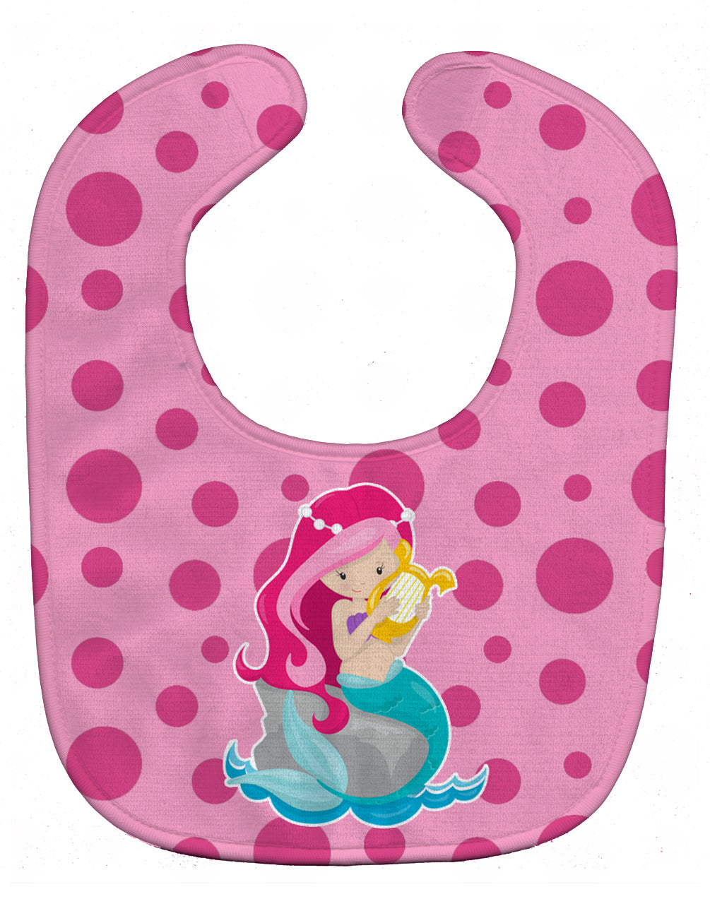 Beach Mermaid Pink Hair Baby Bib BB8828BIB