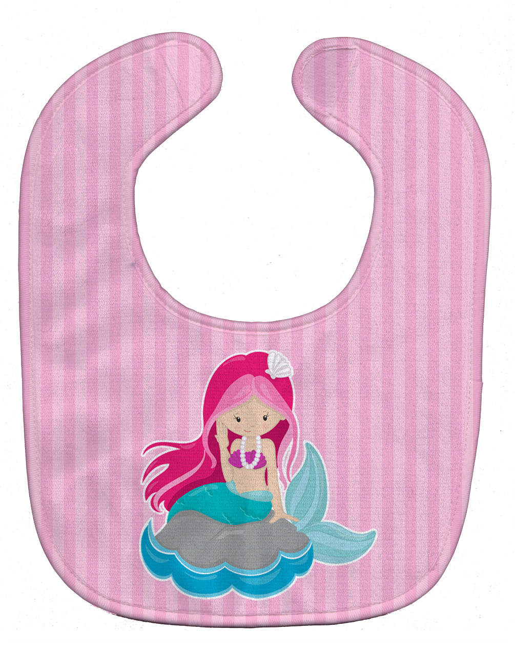 Beach Mermaid Pink Hair Baby Bib BB8832BIB