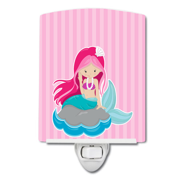 Beach Mermaid Pink Hair #3 Ceramic Night Light BB8832CNL - the-store.com