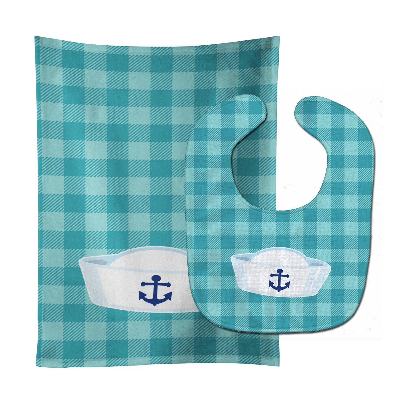 Nautical Navy Hat Baby Bib & Burp Cloth BB8893STBU