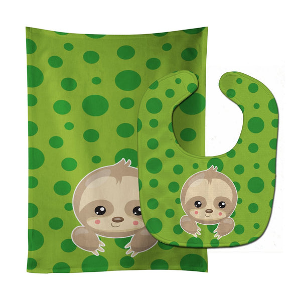 Sloth Paws Baby Bib & Burp Cloth BB9035STBU by Caroline's Treasures