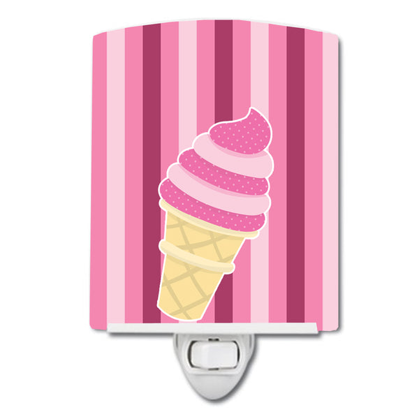 Ice Cream Cone Pink Swirl Ceramic Night Light BB9065CNL - the-store.com