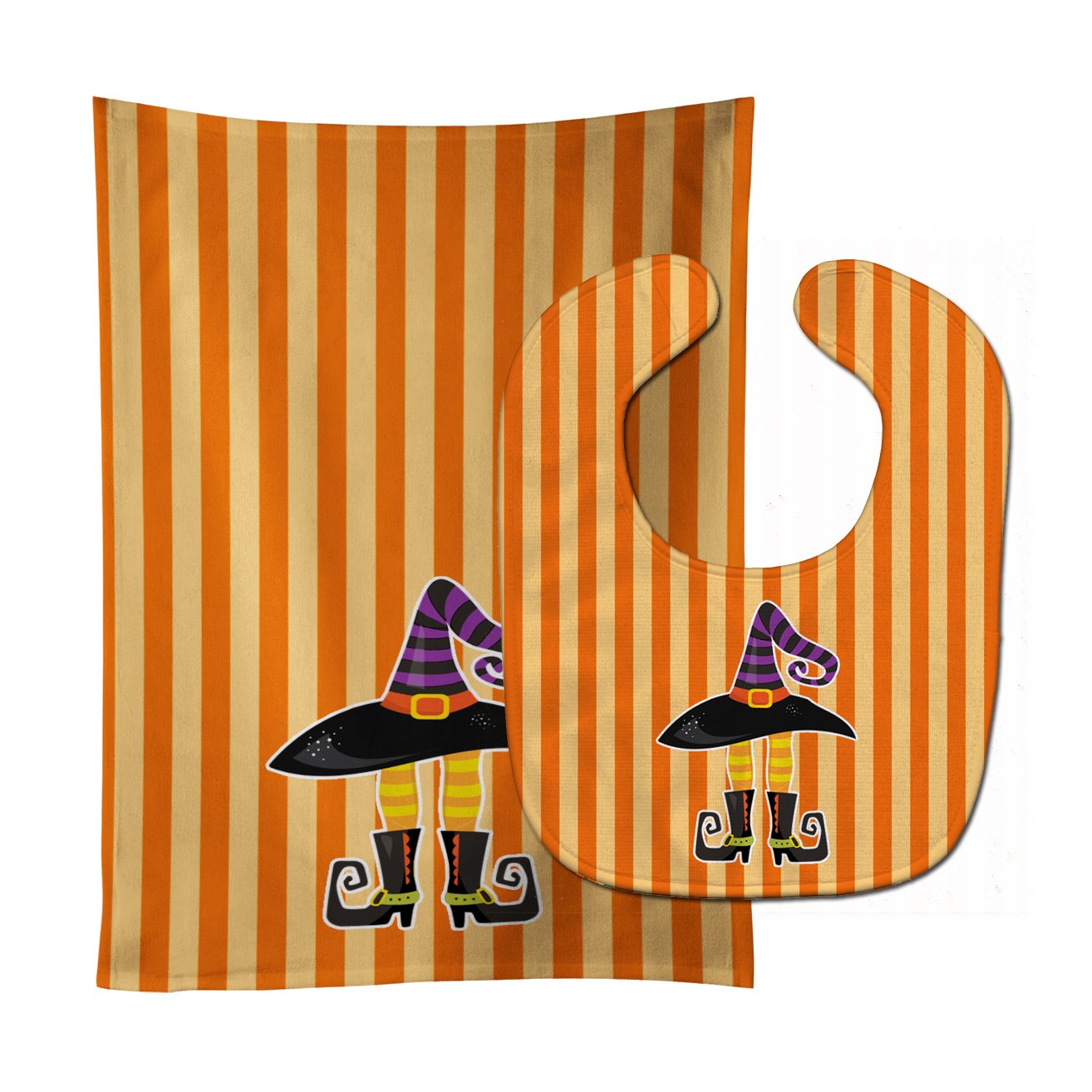 Halloween Witch's Hat and Legs Baby Bib & Burp Cloth BB9161STBU