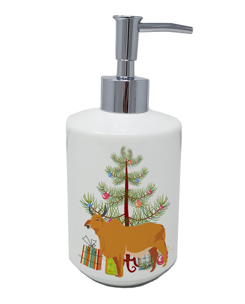 Buy this Zebu Indicine Cow Christmas Ceramic Soap Dispenser