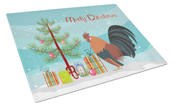 Dutch Bantam Chicken Christmas Glass Cutting Board Large BB9203LCB by Caroline's Treasures