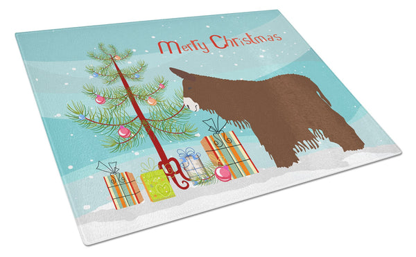 Poitou Poiteuin Donkey Christmas Glass Cutting Board Large BB9219LCB by Caroline's Treasures