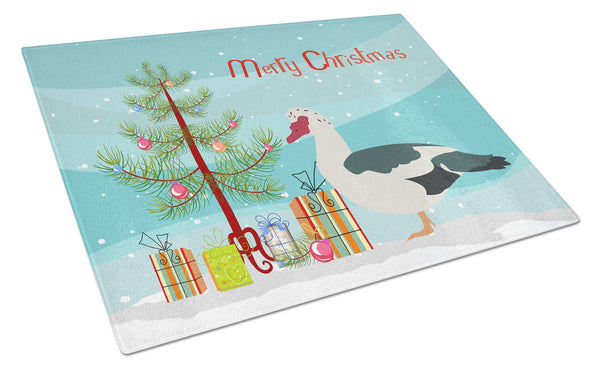 Muscovy Duck Christmas Glass Cutting Board Large BB9231LCB by Caroline's Treasures