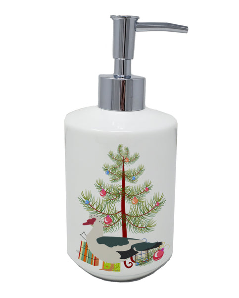 Buy this Muscovy Duck Christmas Ceramic Soap Dispenser