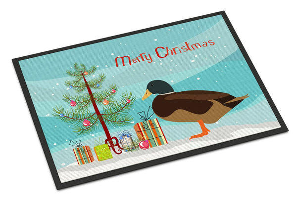 Silver Bantam Duck Christmas Indoor or Outdoor Mat 24x36 BB9234JMAT by Caroline's Treasures