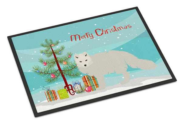 White Arctic Fox Christmas Indoor or Outdoor Mat 24x36 BB9244JMAT by Caroline's Treasures