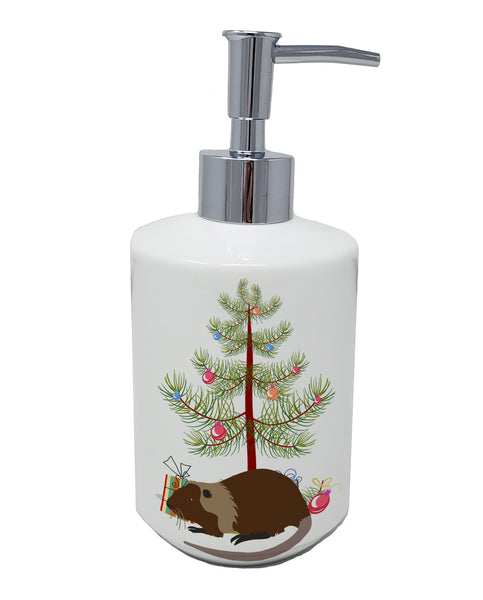 Buy this Coypu Nutria River Rat Christmas Ceramic Soap Dispenser