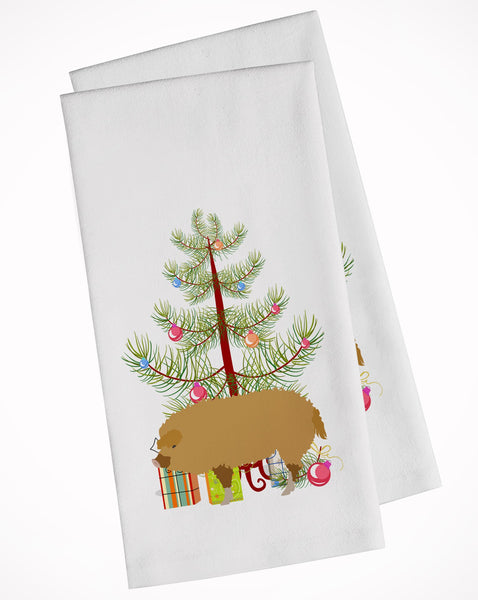 Hungarian Mangalica Pig Christmas White Kitchen Towel Set of 2 BB9301WTKT by Caroline's Treasures