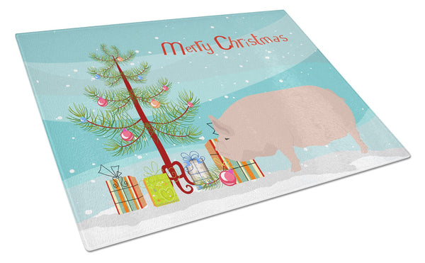 Welsh Pig Christmas Glass Cutting Board Large BB9304LCB by Caroline's Treasures
