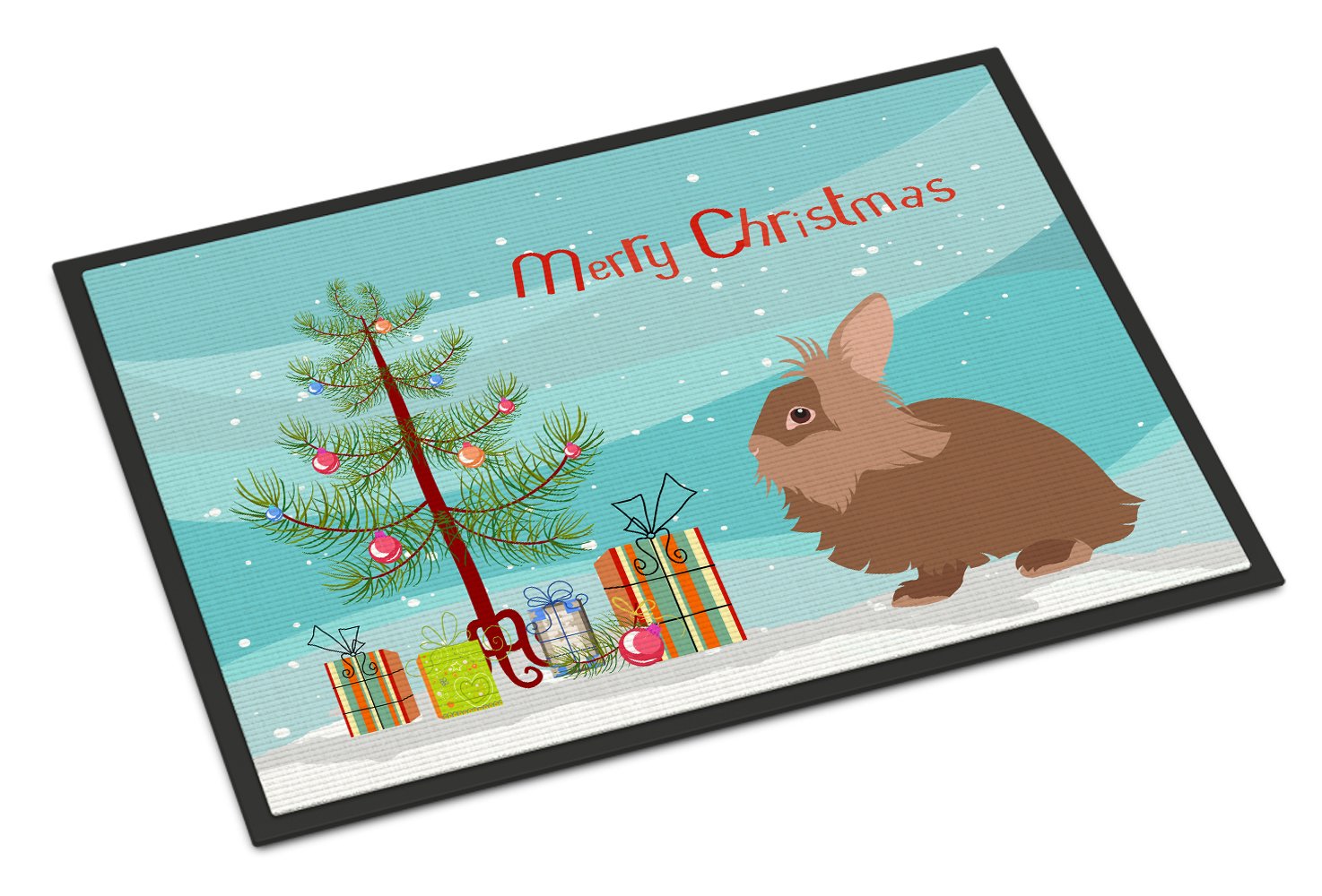 Lionhead Rabbit Christmas Indoor or Outdoor Mat 24x36 BB9327JMAT