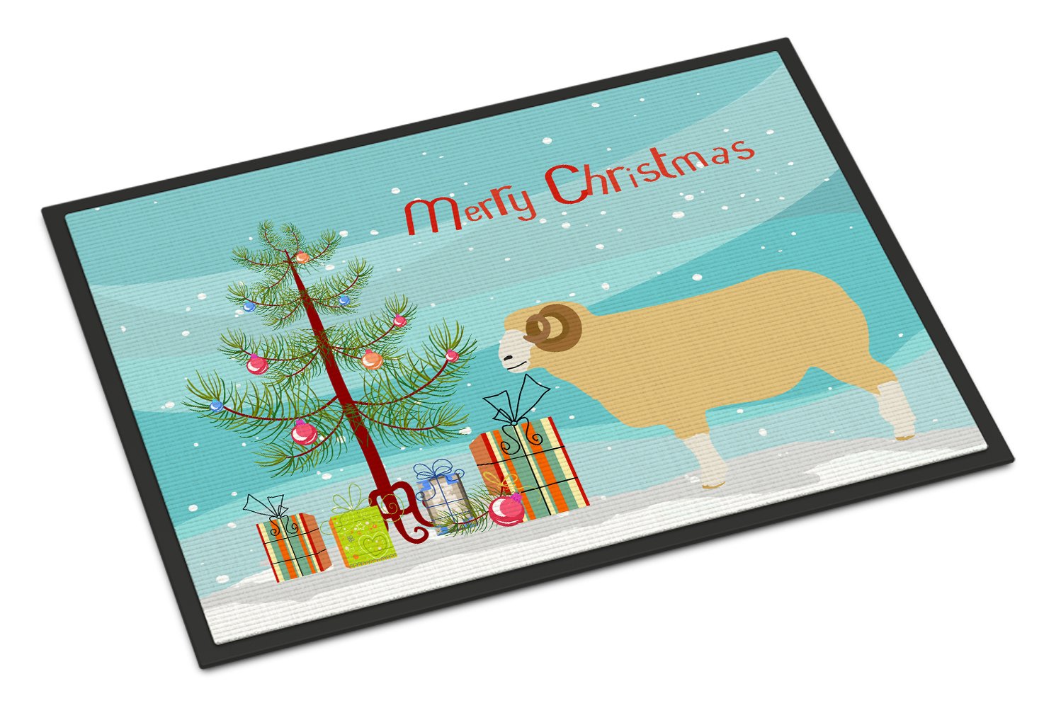 Horned Dorset Sheep Christmas Indoor or Outdoor Mat 24x36 BB9347JMAT