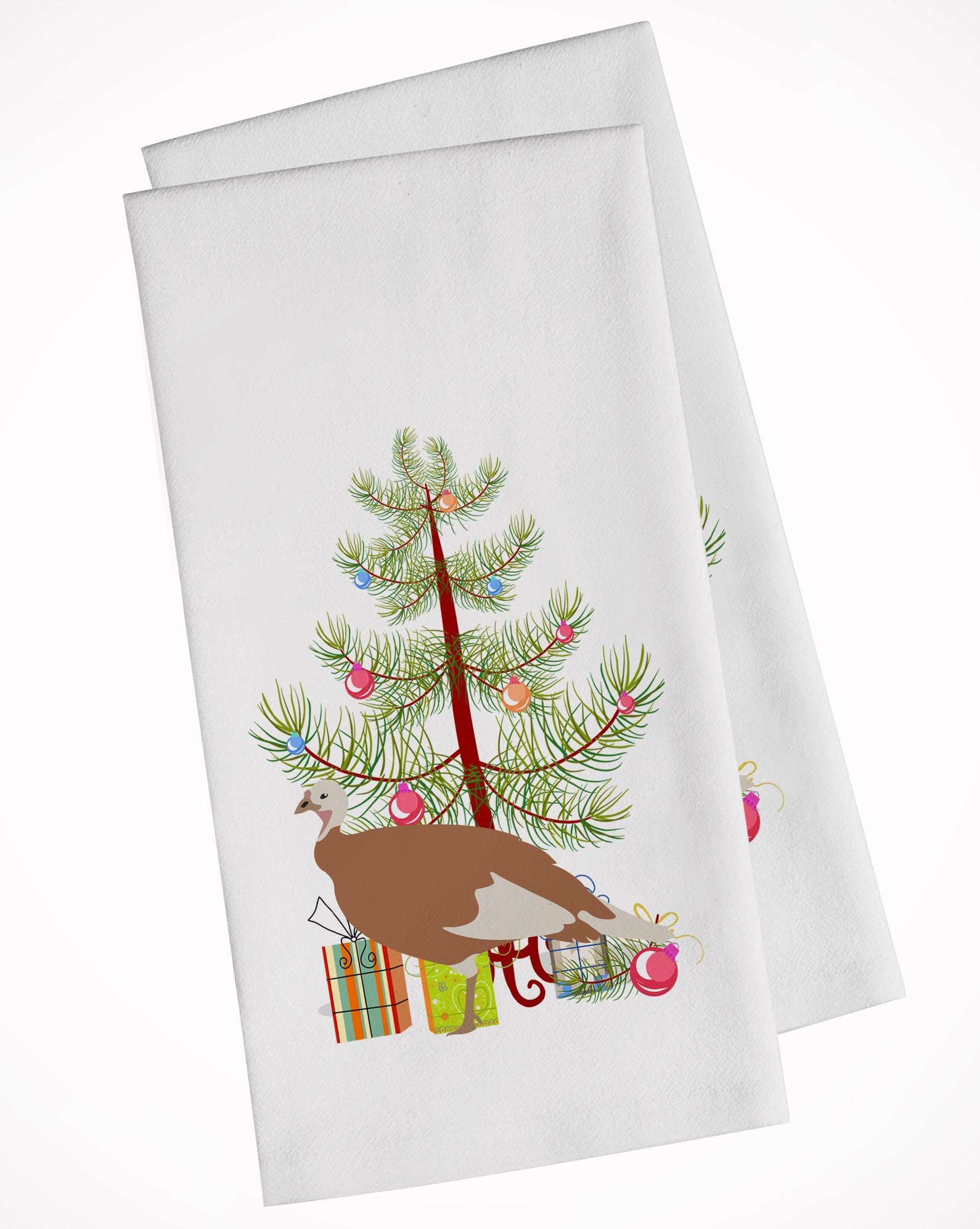 Jersey Buff Turkey Hen Christmas White Kitchen Towel Set of 2 BB9351WTKT