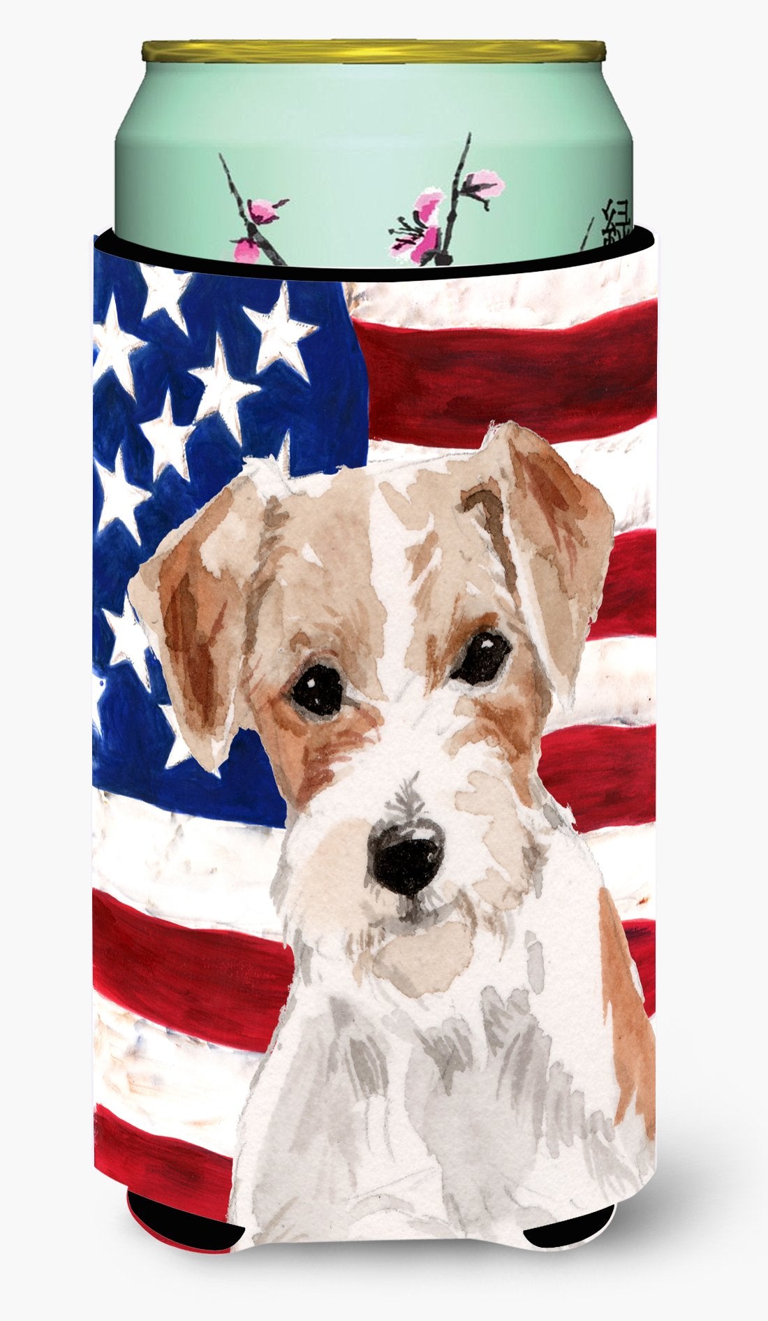 Wire Hair Jack Russell Patriotic Tall Boy Beverage Insulator Hugger BB9368TBC