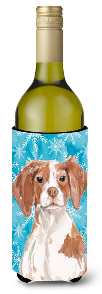 Brittany Spaniel Winter Wine Bottle Beverge Insulator Hugger BB9434LITERK by Caroline's Treasures