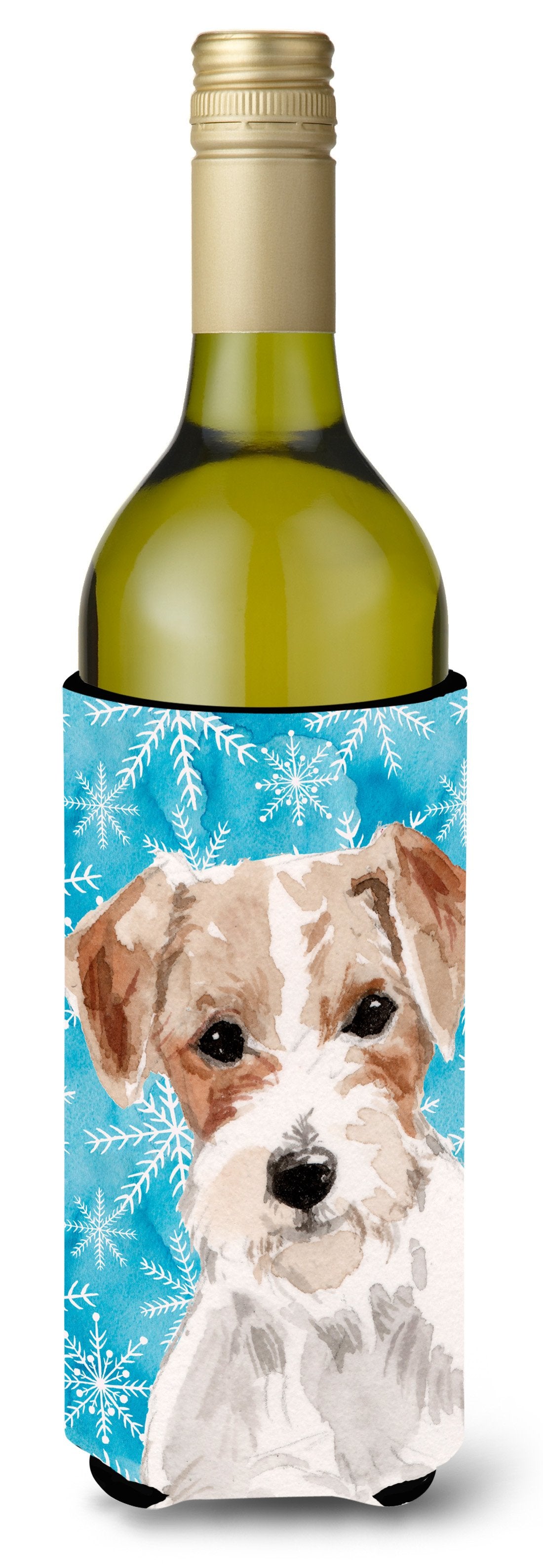 Wire Hair Jack Russell Winter Wine Bottle Beverge Insulator Hugger BB9438LITERK