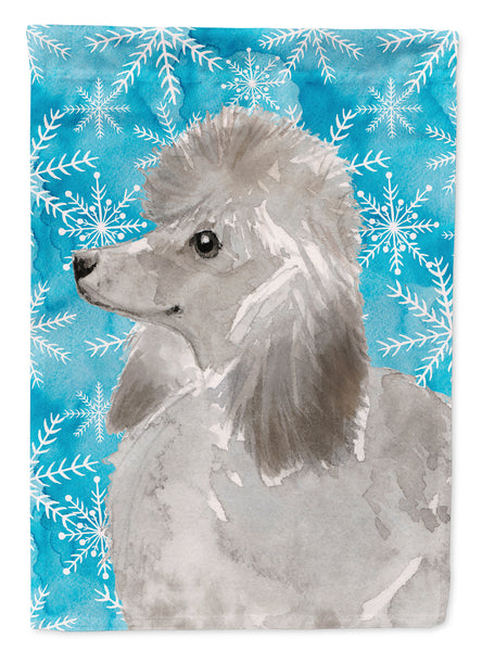 Grey Standard Poodle Winter Flag Garden Size BB9455GF  the-store.com.