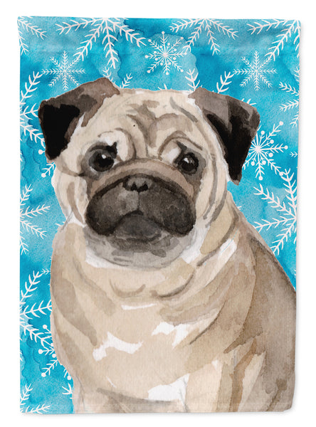 Fawn Pug Winter Flag Garden Size BB9461GF  the-store.com.