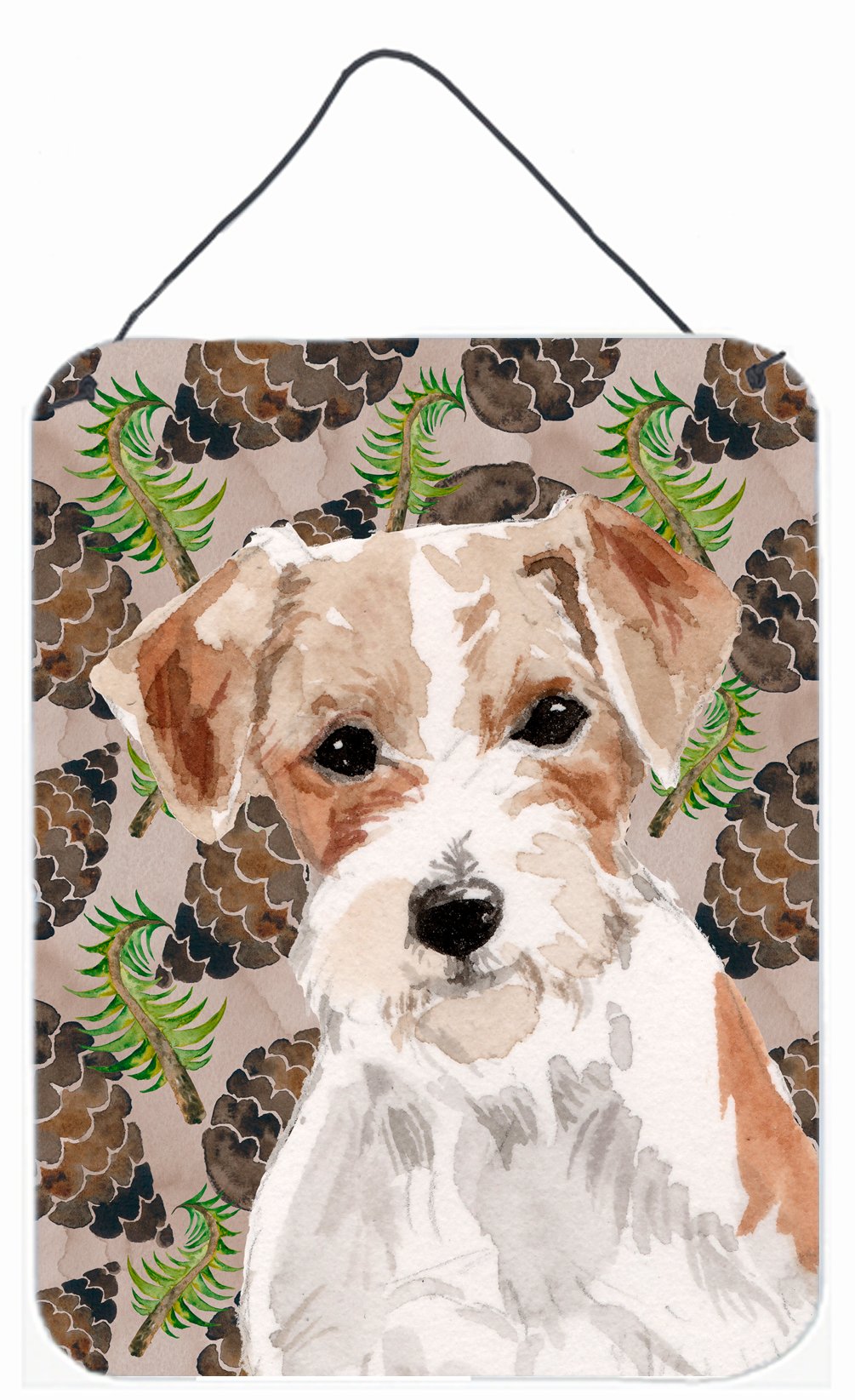 Wire Hair Jack Russell Pine Cones Wall or Door Hanging Prints BB9578DS1216