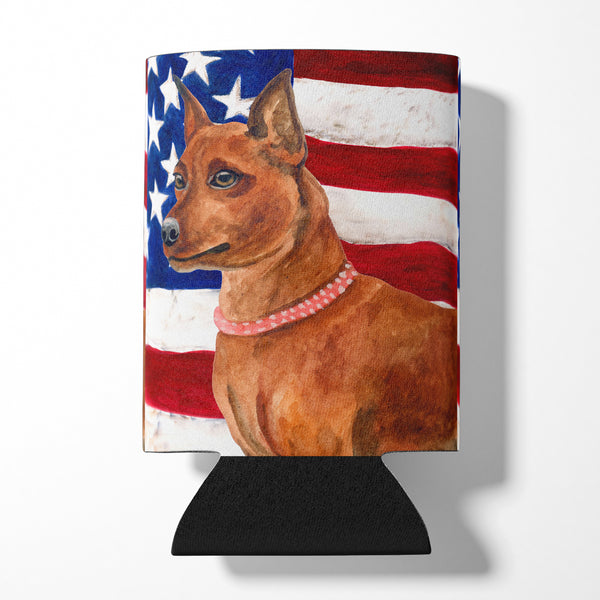 Miniature Pinscher Patriotic Can or Bottle Hugger BB9656CC  the-store.com.