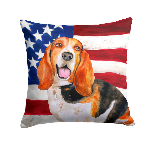 Basset Hound Patriotic Fabric Decorative Pillow BB9704PW1414 - the-store.com