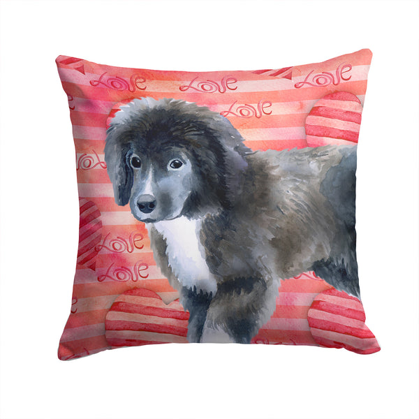 Newfoundland Puppy Love Fabric Decorative Pillow BB9786PW1414 - the-store.com