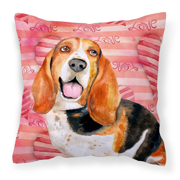 Basset Hound Love Fabric Decorative Pillow BB9791PW1818 by Caroline's Treasures