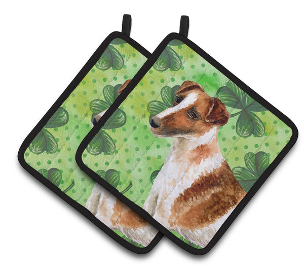 Smooth Fox Terrier St Patrick's Pair of Pot Holders BB9821PTHD by Caroline's Treasures