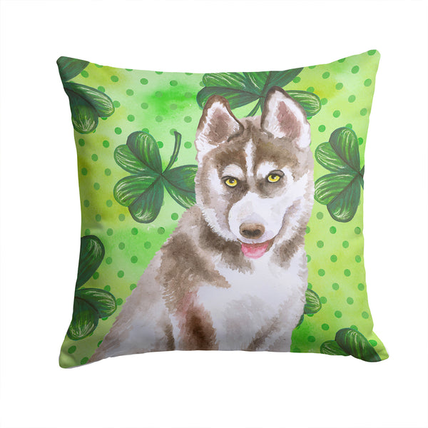 Siberian Husky Grey St Patrick's Fabric Decorative Pillow BB9870PW1414 - the-store.com