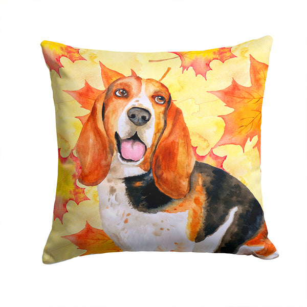 Basset Hound Fall Fabric Decorative Pillow BB9965PW1414 - the-store.com