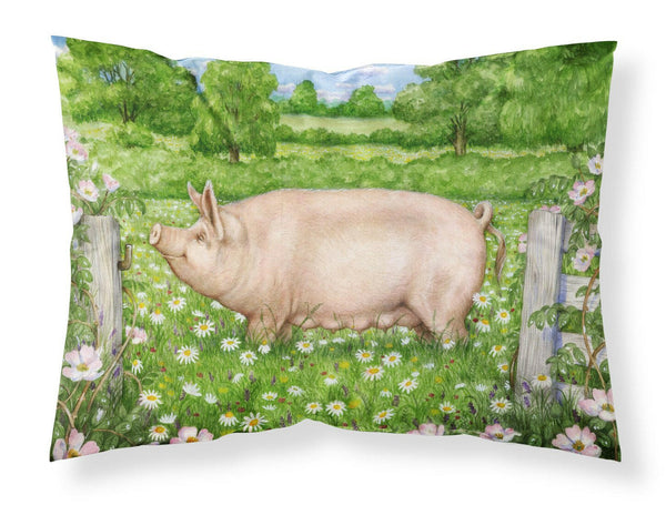 Pig In Dasies by Debbie Cook Fabric Standard Pillowcase CDCO0374PILLOWCASE by Caroline's Treasures