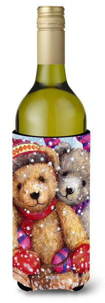 Winter Snow Teddy Bears Wine Bottle Beverage Insulator Hugger CDCO0461LITERK by Caroline's Treasures