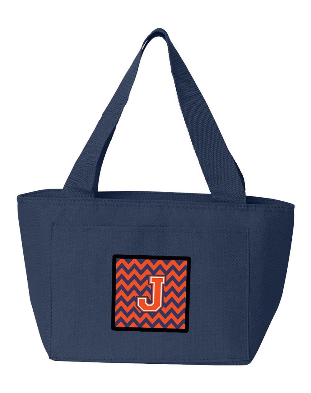 Letter J Chevron Orange and Blue Lunch Bag CJ1042-JNA-8808